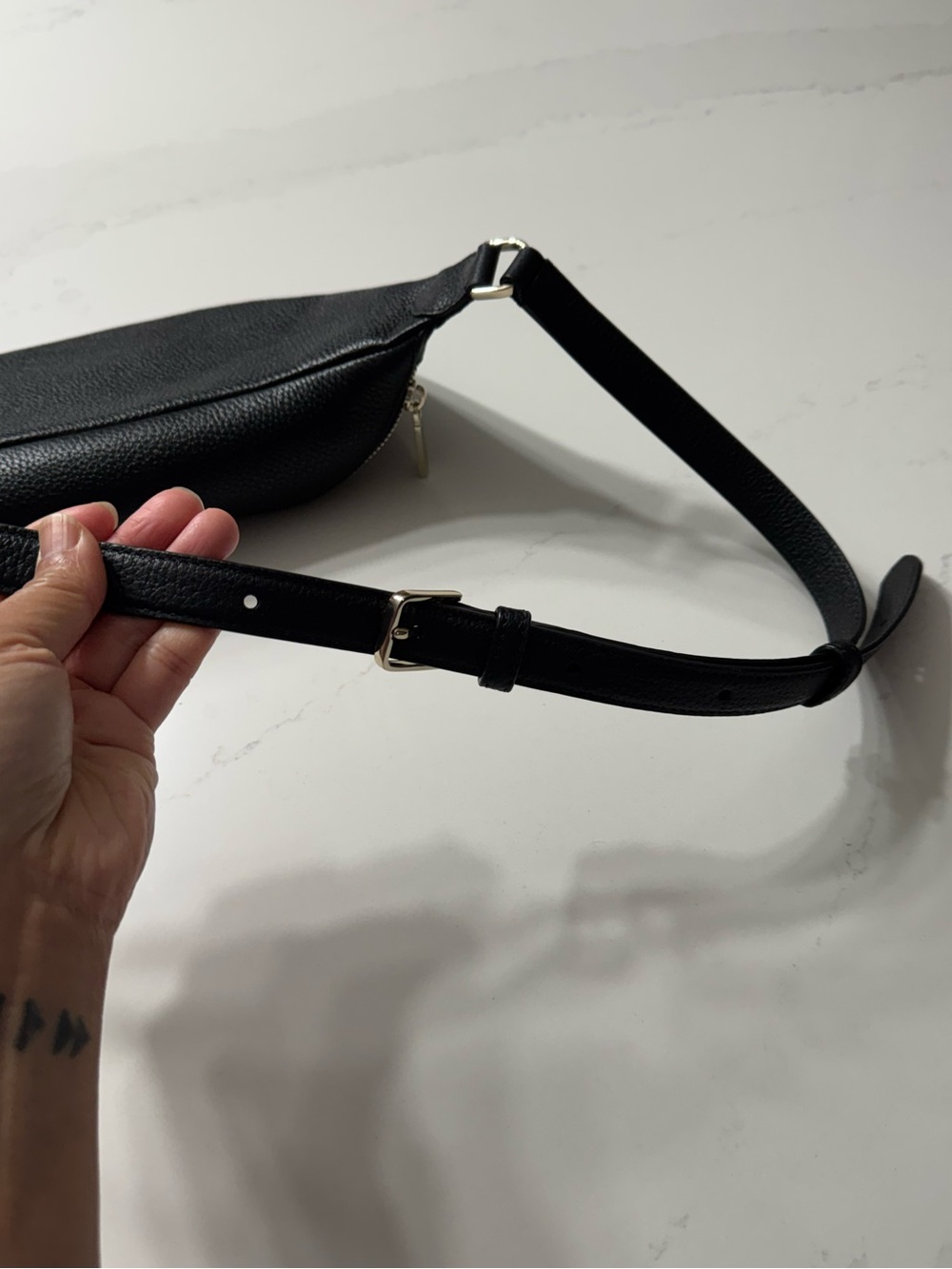 *Like New* Kate Spade Leila Black Pebble Leather Fanny Hip Belt Waist Bag - Picture 9 of 14